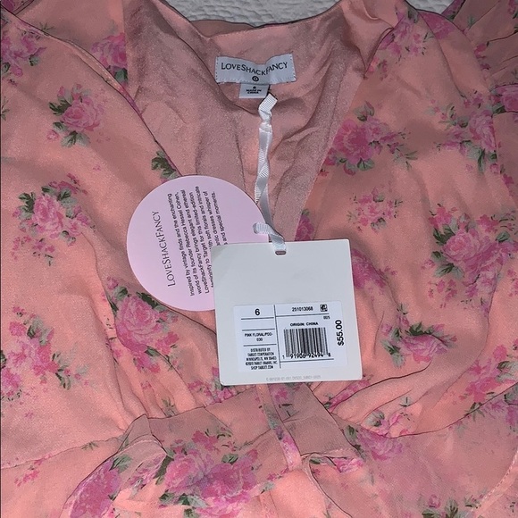 LOVE SHACK FANCY Target pink midi floral dress NWT - Picture 7 of 10